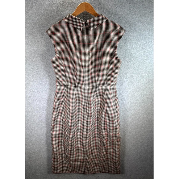 Brooks Brothers Dresses & Skirts - Brooks Brothers Sheath Dress Women 8 Black‎ Red Wool Houndstooth Moon British